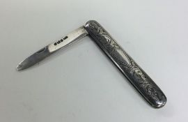 A good quality silver fruit knife. Sheffield. Appr