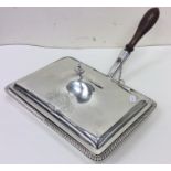 A rare Georgian silver hinged top cheese dish with