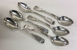 A good set of six fiddle and thread pattern silver