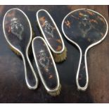 A silver and tortoiseshell mounted dressing table