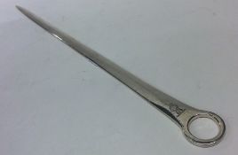 A large tapering Georgian silver meat skewer with