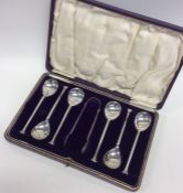 A good set of six nail top coffee spoons together