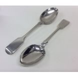 A good pair of fiddle pattern silver dessert spoon