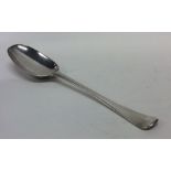 A silver rat tail and Hanoverian pattern spoon. Lo