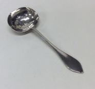 A good Russian tapering silver tea strainer. Marke