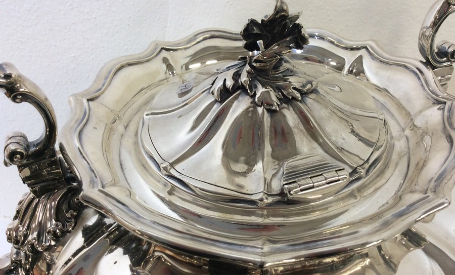 PAUL STORR: A massive rare silver kettle on stand - Image 2 of 5