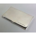 A heavy silver hinged top card holder. Birmingham.