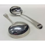 A pair of George III OE pattern silver sauce ladle