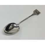 An unusual silver souvenir spoon depicting Guildfo