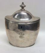 EDINBURGH: A good large Scottish silver tea caddy