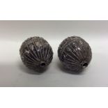 Two Antique Islamic silver balls. Marked to sides.
