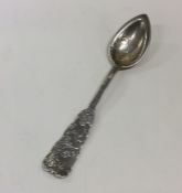 A good quality Sterling silver spoon chased with h