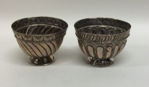 A pair of Turkish silver zarfs. Marked to bases. A