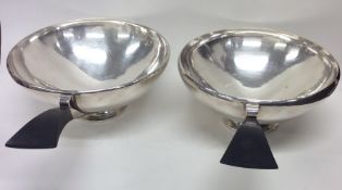 GEORG JENSEN: A rare pair of silver serving dishes