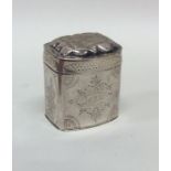 A Dutch silver hinged top box engraved with scroll