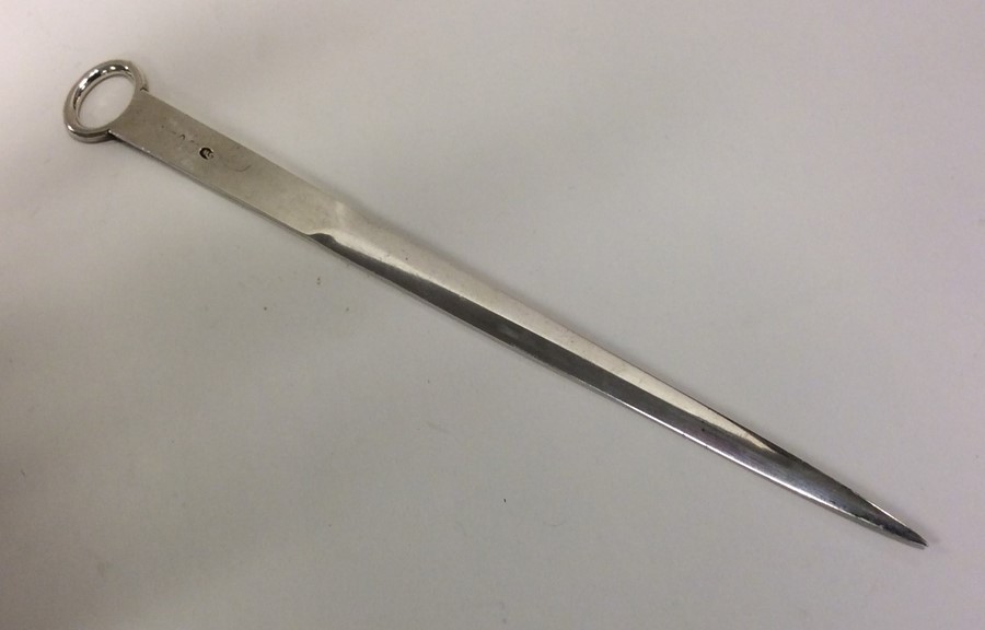 A large Georgian silver tapering meat skewer. Lond