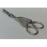 A pair of good quality heavy silver grape scissors