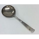 An early Norwegian silver tapering spoon with flor