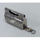 An unusual Victorian silver vesta case engraved wi