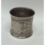 A large Russian silver napkin ring with Niello dec