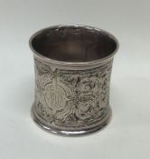 A large Russian silver napkin ring with Niello dec