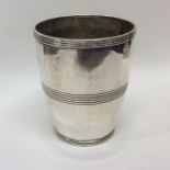 A good Georgian silver tapering beaker with reeded