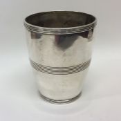 A good Georgian silver tapering beaker with reeded