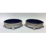 An attractive pair of Victorian silver plated salt