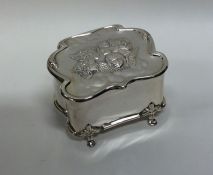An Edwardian silver hinged top box attractively de
