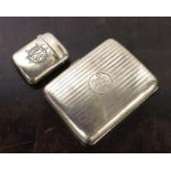 A large silver cheroot case together with a silver