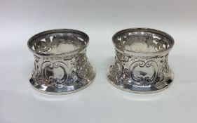 A pair of Victorian silver dish rings of Irish des