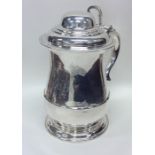 A good Georgian silver lidded tankard with dome to