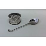 A Victorian Chester silver napkin ring together wi