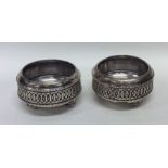An attractive pair of Victorian silver salts with