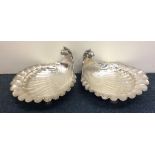 A good pair of heavy German silver scallop shaped
