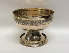 A good Georgian style silver gilt bowl on tapering