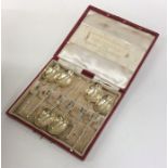 A cased set of six silver gilt Coronation souvenir