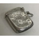 An engraved silver vesta case. Birmingham. Approx.