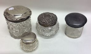 A good group of four silver and glass mounted dres
