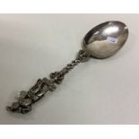 A good quality Dutch silver spoon mounted with a k