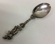 A good quality Dutch silver spoon mounted with a k