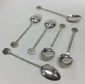 A good set of six Chinese cast silver spoons of ba