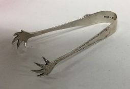A pair of Edwardian silver ice tongs. Sheffield 19