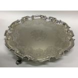 A fine George II silver salver attractively decora