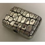 A novelty silver box of crocodile skin effect. Lon