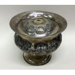 RUSSIAN: A heavy chased silver bowl and cover deco