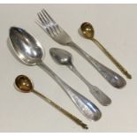 A Russian silver two piece christening set etc. Ap