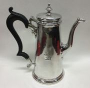 DUBLIN A tapering silver coffee pot on fluted base