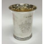 A large Victorian silver beaker attractively crest