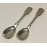 DUBLIN: A pair of good Irish fiddle pattern silver